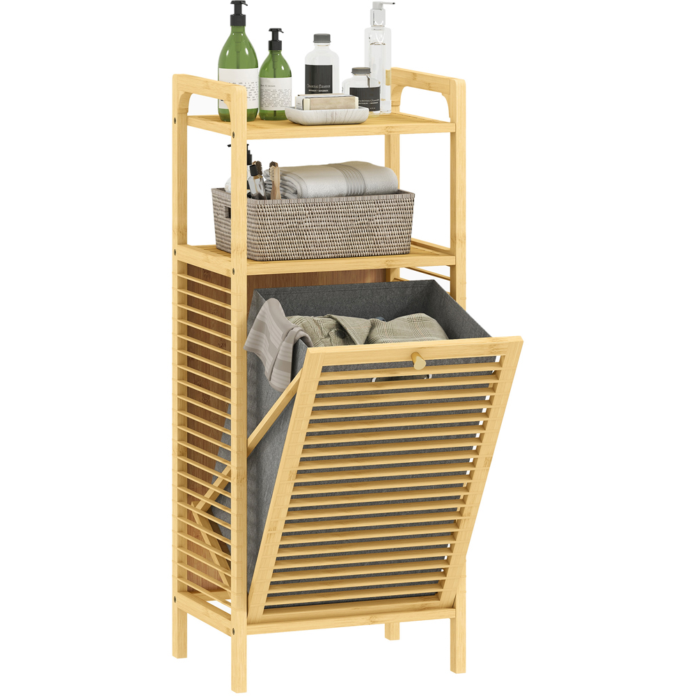 HOMCOM Removable Laundry Hamper with Storage Cabinet 37L Image 1