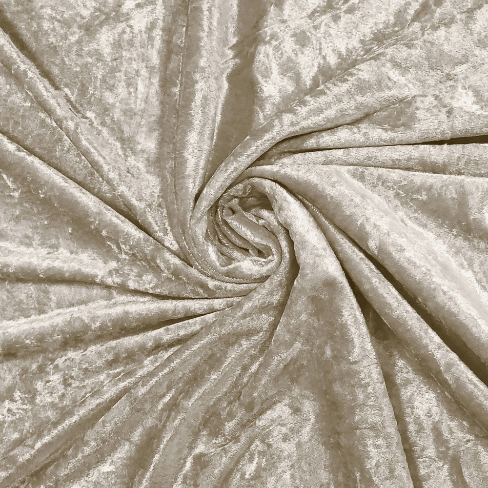 Intimates Natural Plain Crushed Velvet Curtains 117X189cm Image 3