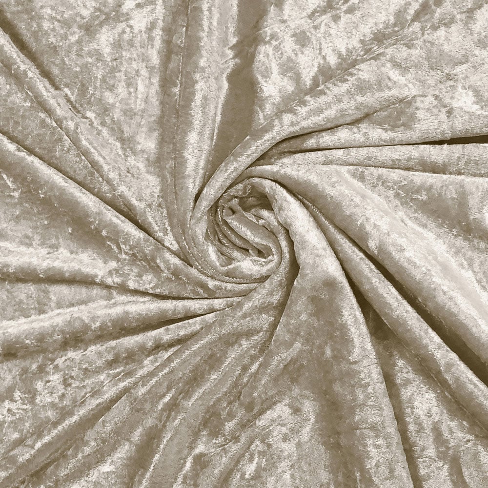 Intimates Natural Plain Crushed Velvet Curtains 117X137cm Image 3