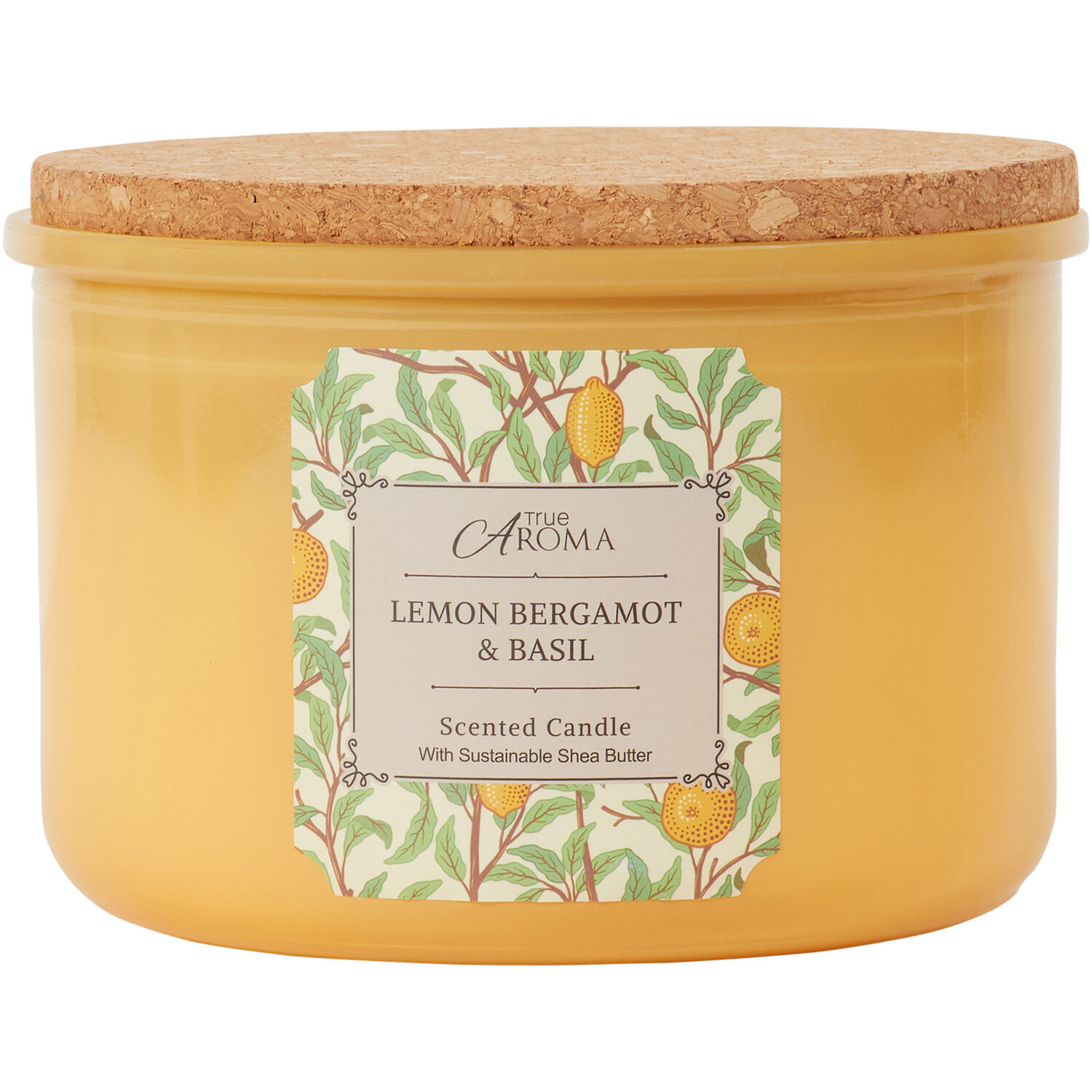 Lemon Bergamot & Basil Candle - Yellow Image 1