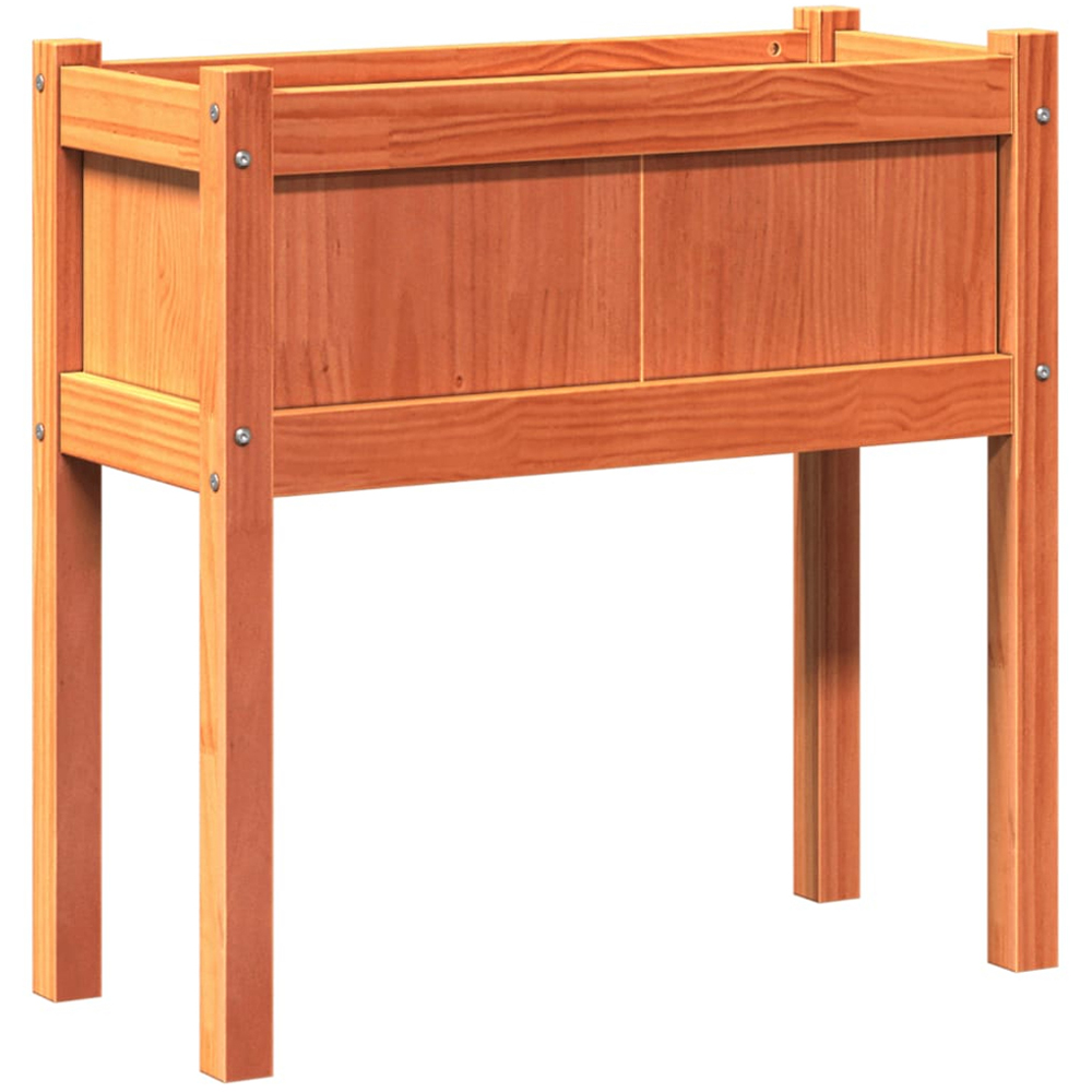 vidaXL Wax Brown Solid Pine Wood Raised Garden Planter with Legs 70 x 70 x 31cm Image 6