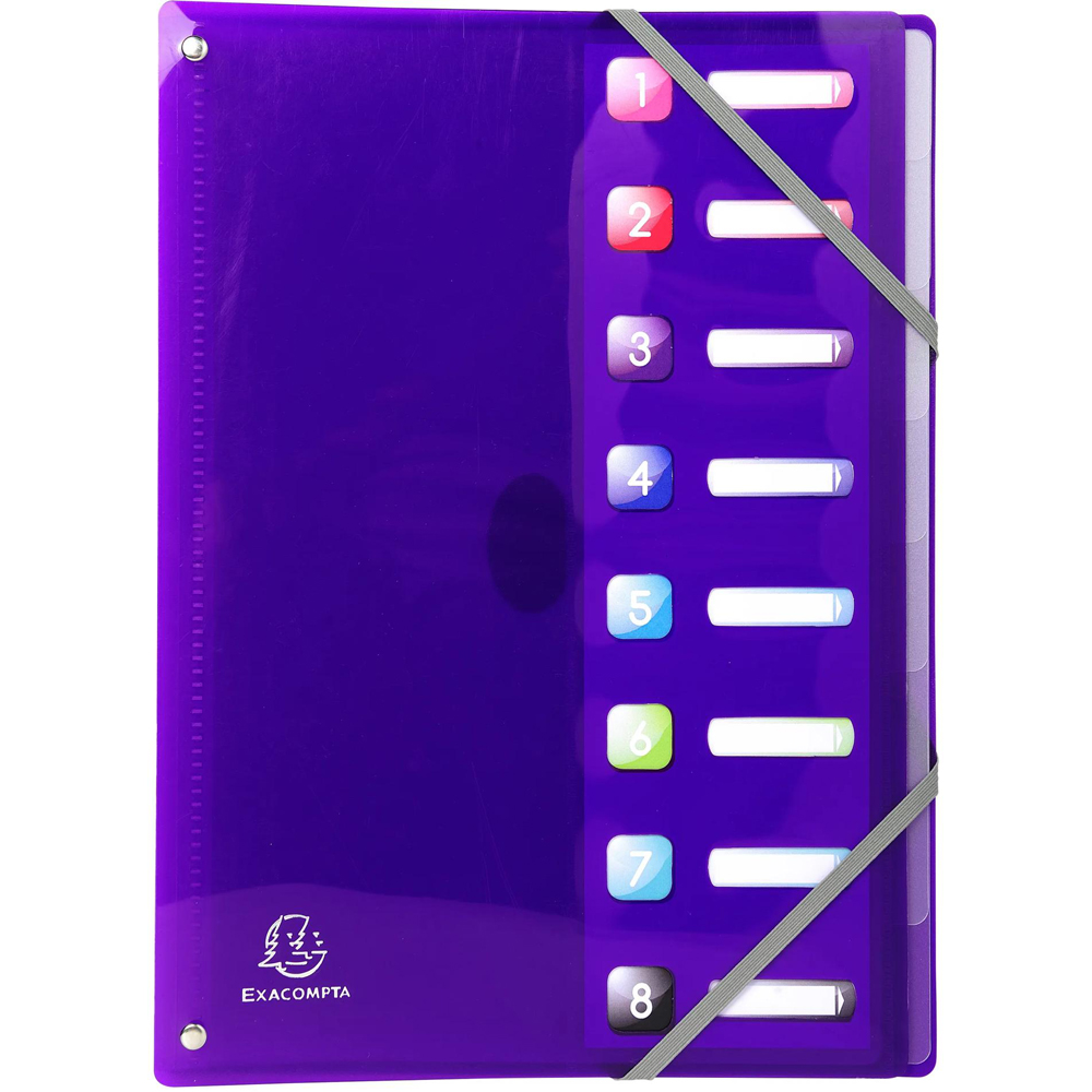 Exacompta Iderama Assorted Colours 8 Sections PP A4 Multi Part File 8 Pack Image 7