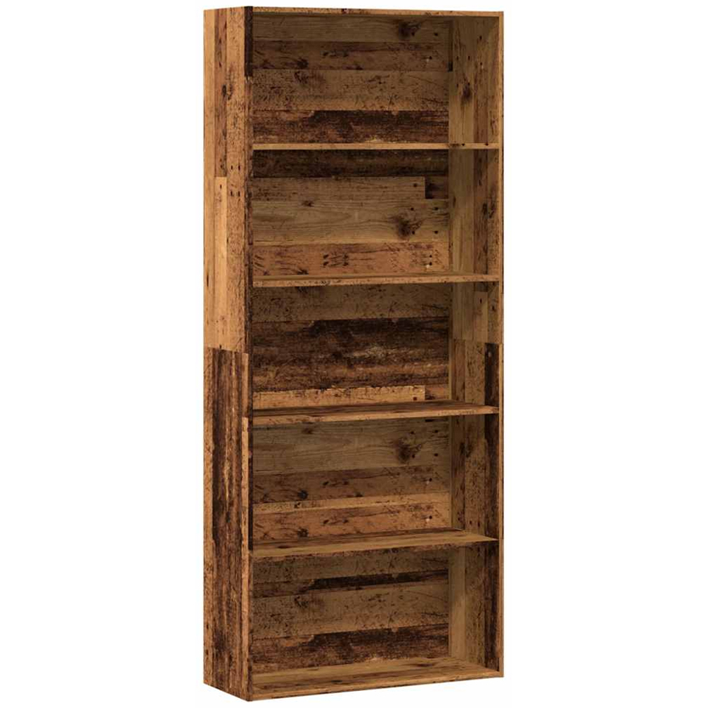 vidaXL 5 Shelf Old Wood Bookcase Image 2