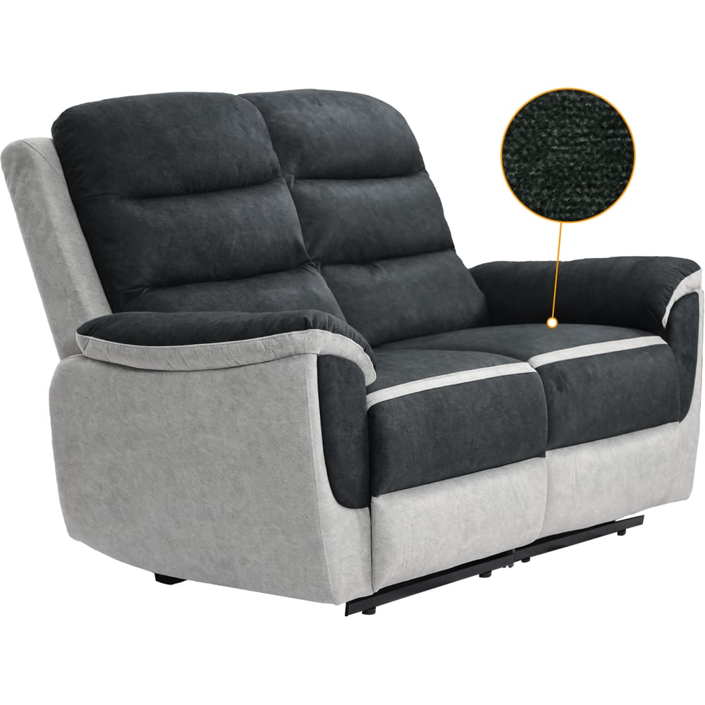 Comfy Living 2 Seater Two Tone Contrast Fabric Recliner Sofa Image 5