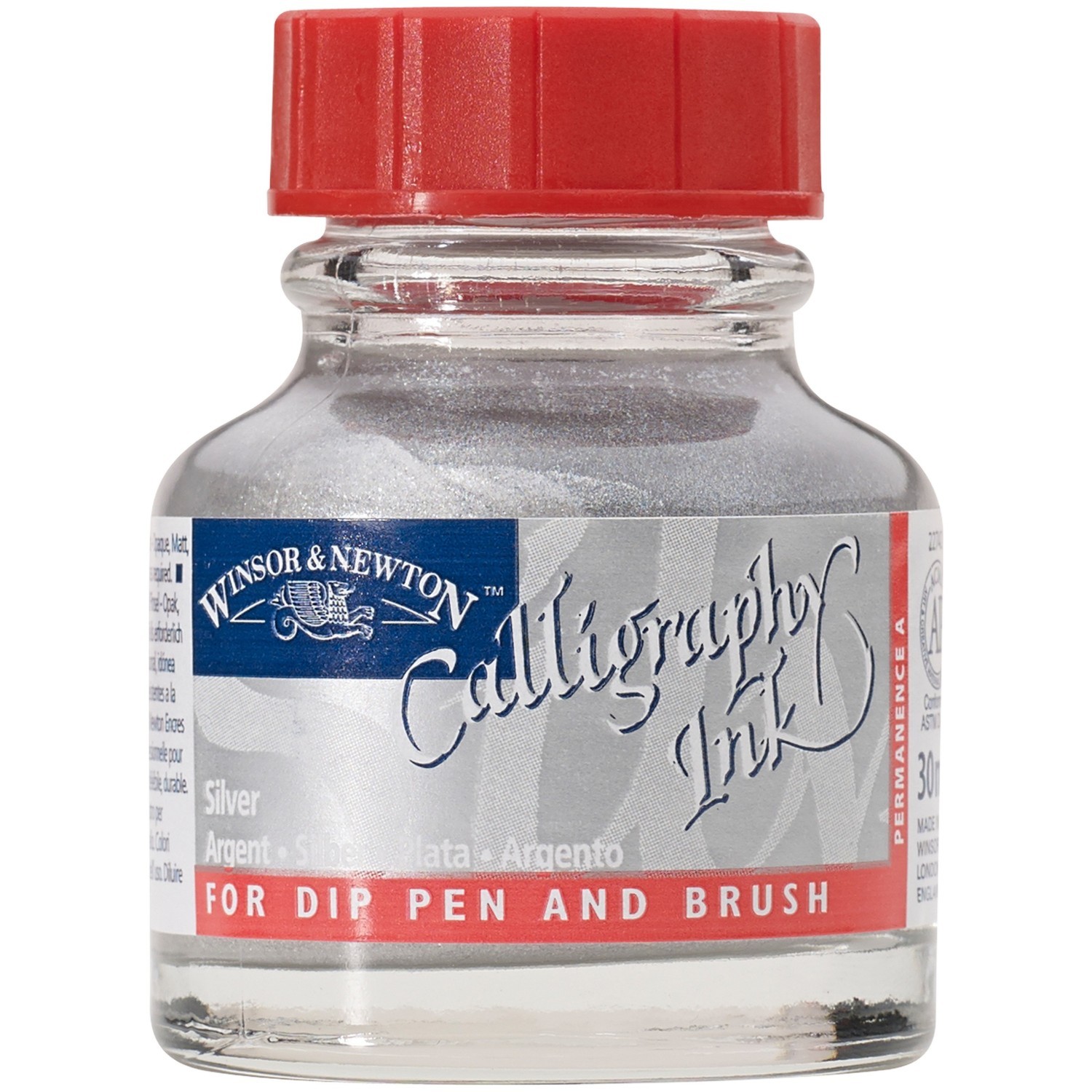 Winsor and Newton 30ml Calligraphy Ink - Silver Image 1