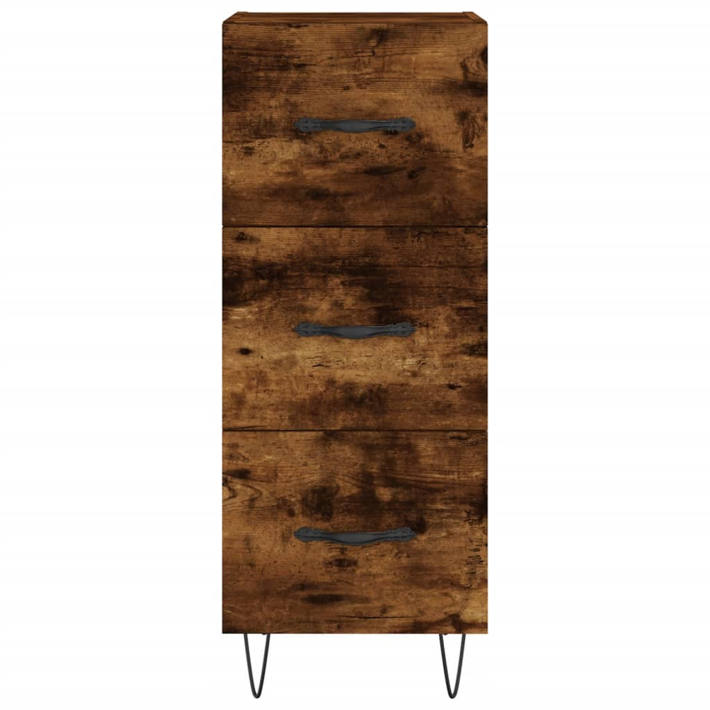 vidaXL Single Door 3 Drawer Smoked Oak Highboard Image 8