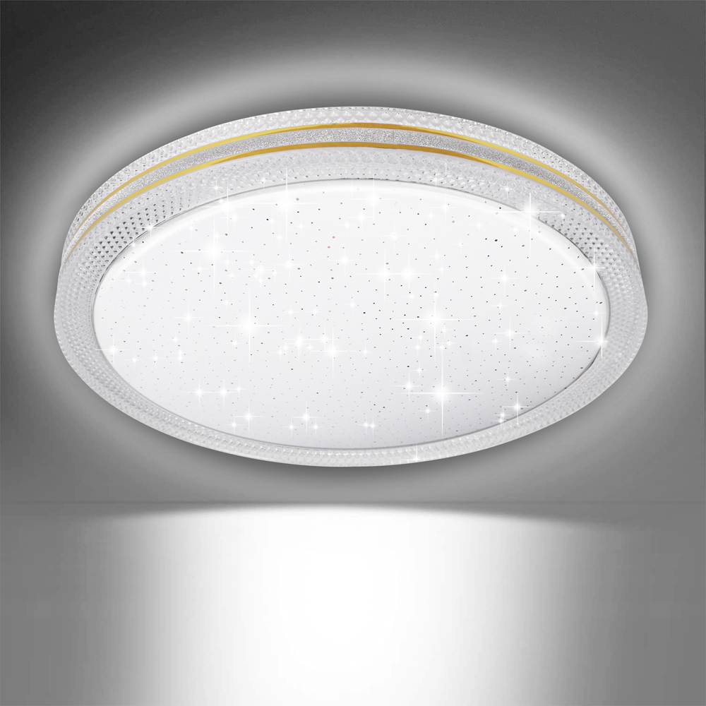 ExtraStar Daylight Round Gold Edged LED Ceiling Light Image 2