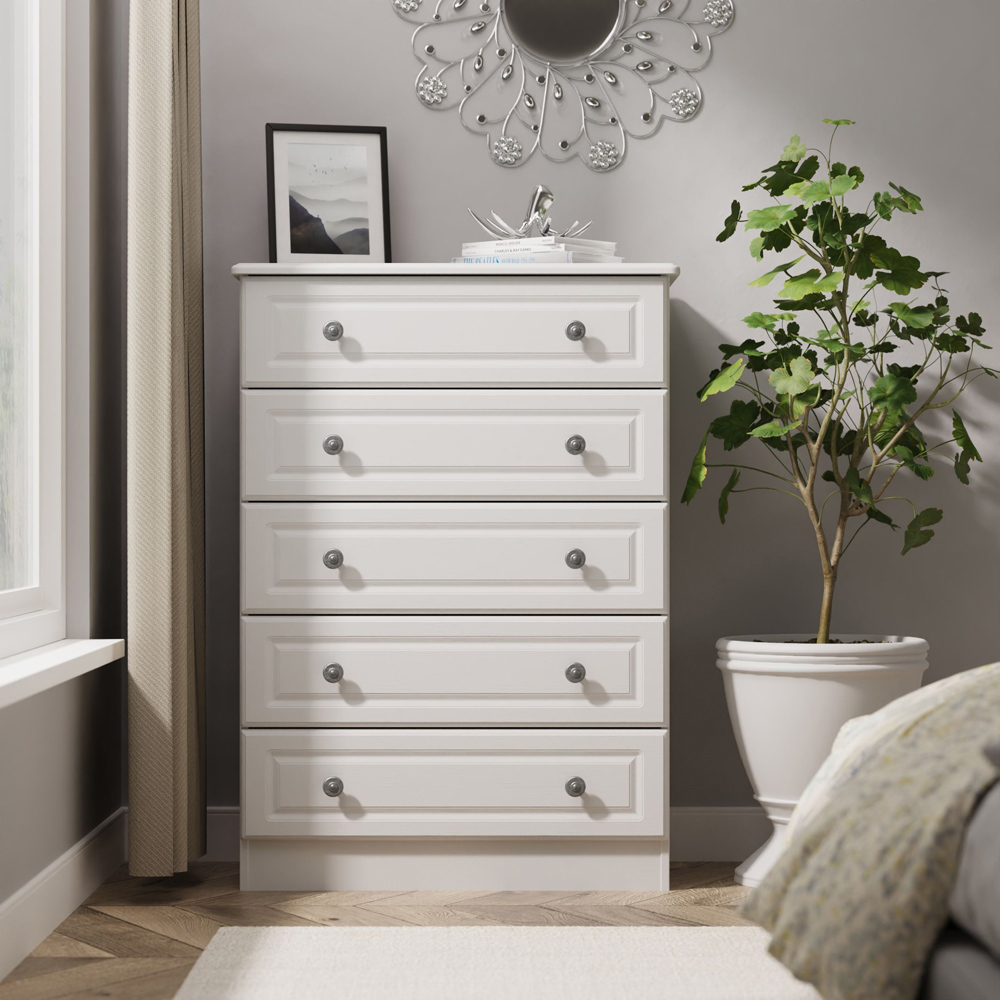Crowndale Pembroke 5 Drawer Grey Ash Chest of Drawers Ready Assembled Image 7