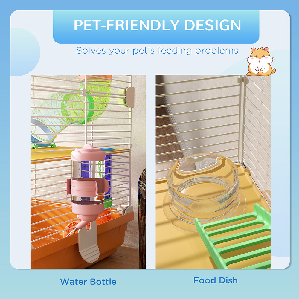 PawHut Orange 5 Tier Hamster Cage Image 5