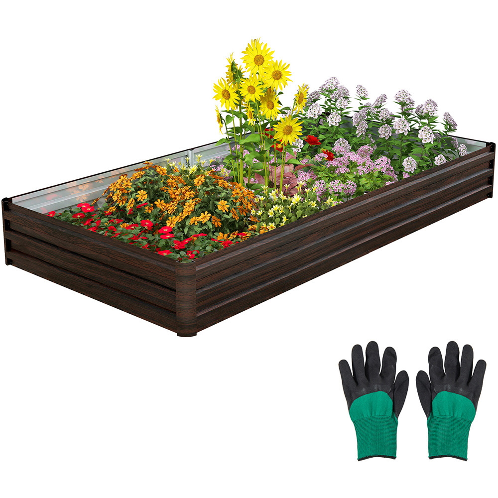 Costway Metal Raised Garden Bed 240 x 120 x 30cm Image 3