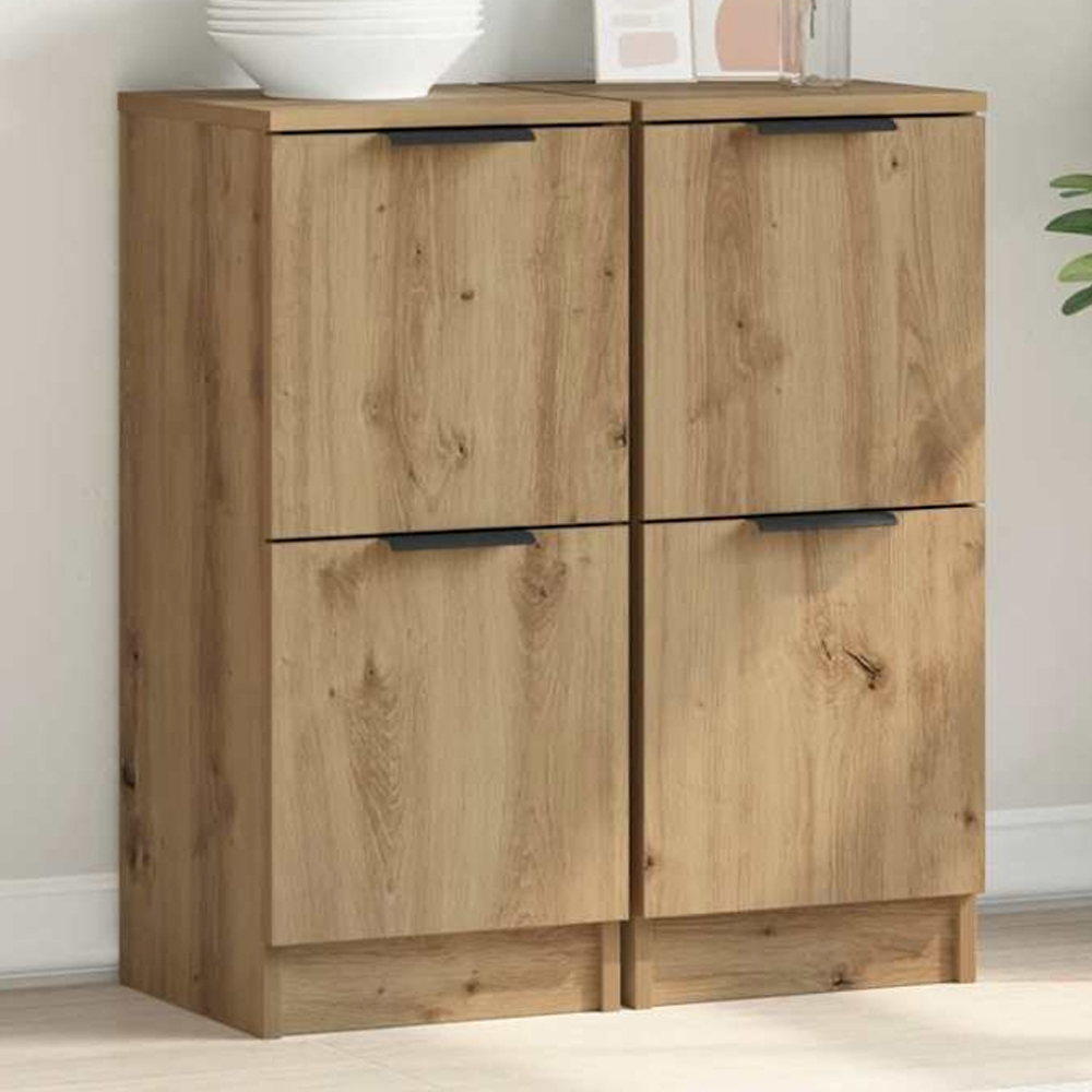vidaXL 2 Door Artisan Oak Sideboard Set of 2 Image 1