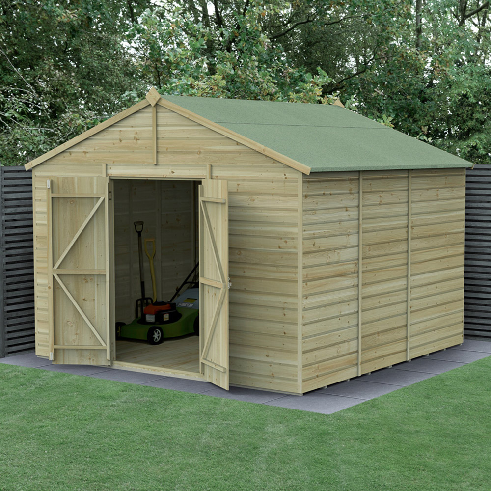 Forest Garden Beckwood 10 x 10ft Double Door Shiplap Apex Shed Image 2