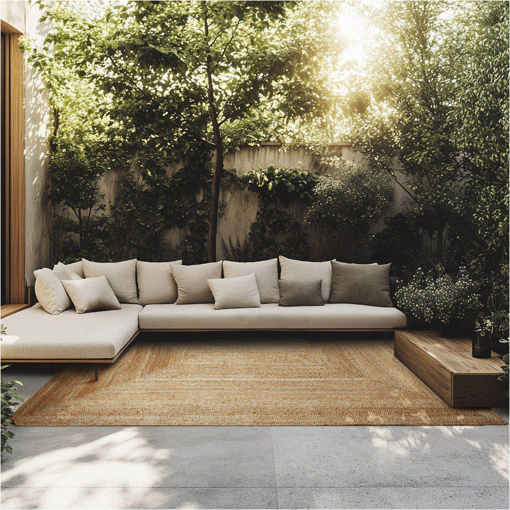 tectake Glim Jute Woven Rug 290 x 200 x 0.5cm Image 2