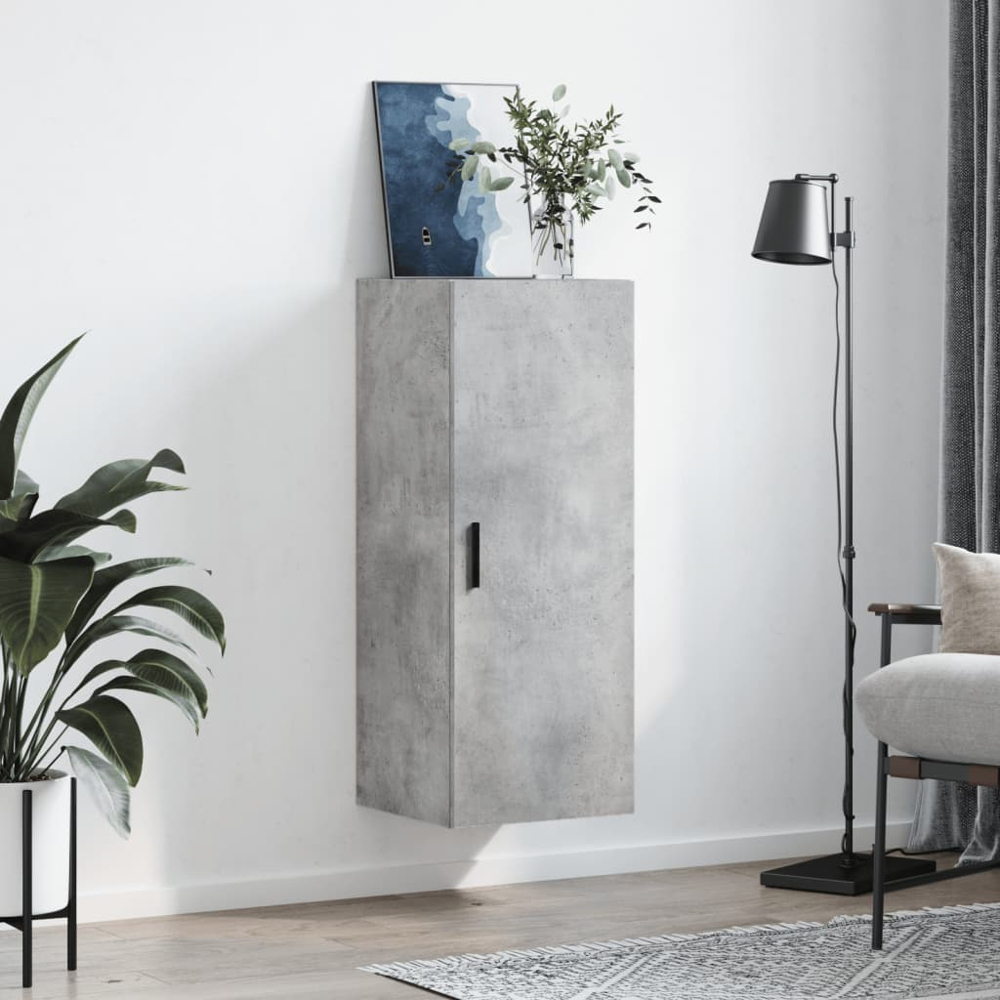 vidaXL Single Door Concrete Grey Wall Mounted Cabinet Image 9