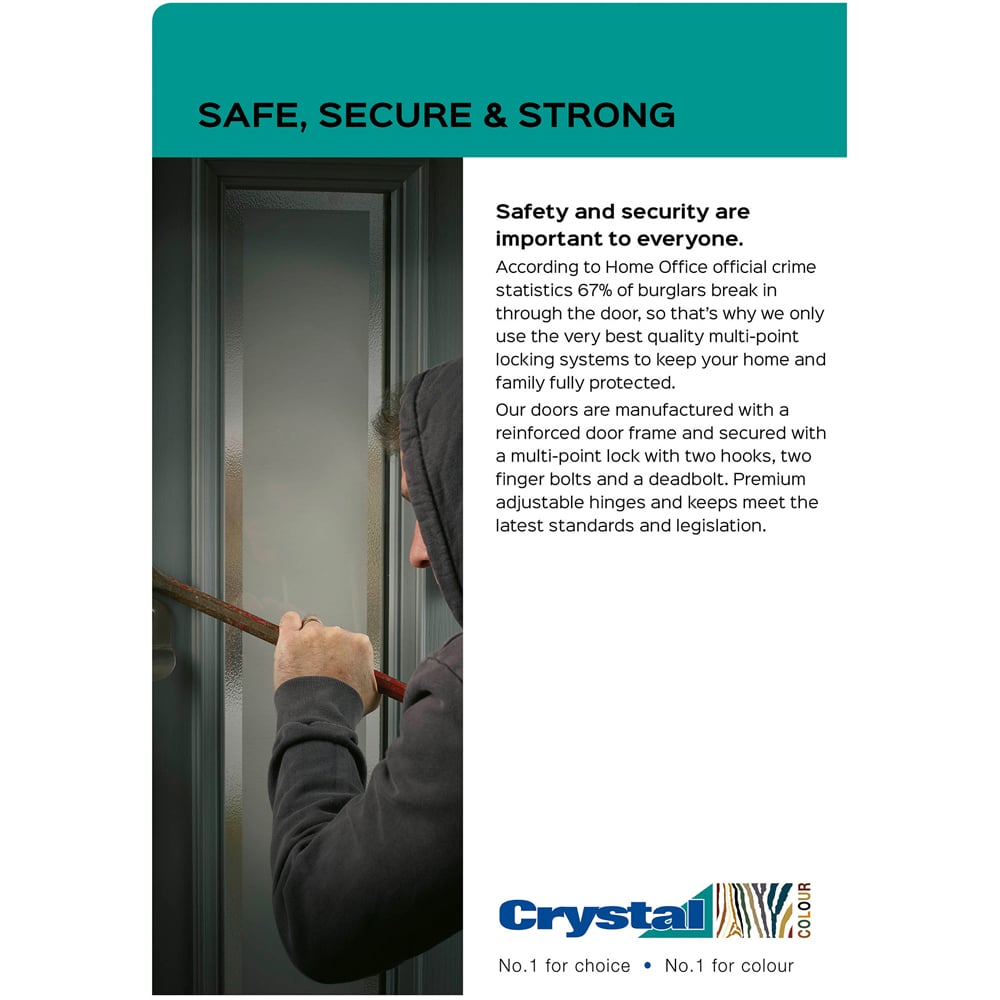 Crystal GRP Composite Six Square Two Glass Black Right Hand Obscure Glass 920x2055mm Image 4
