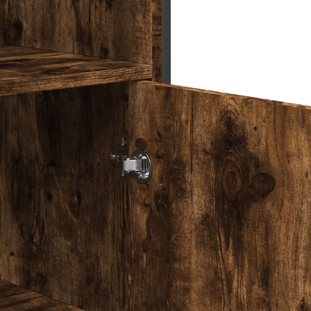 vidaXL 2 Door 4 Shelf Smoked Oak Highboard Image 7