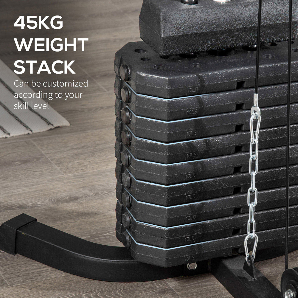 HOMCOM Multi Exercise Gym Workout Station with Weight Stack Image 5