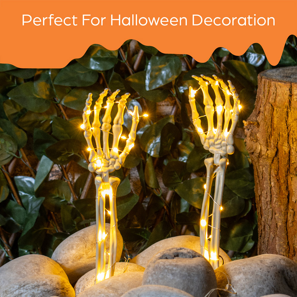 Global Gizmos Lighted Skeleton Arm Stakes 2 Pack Image 5