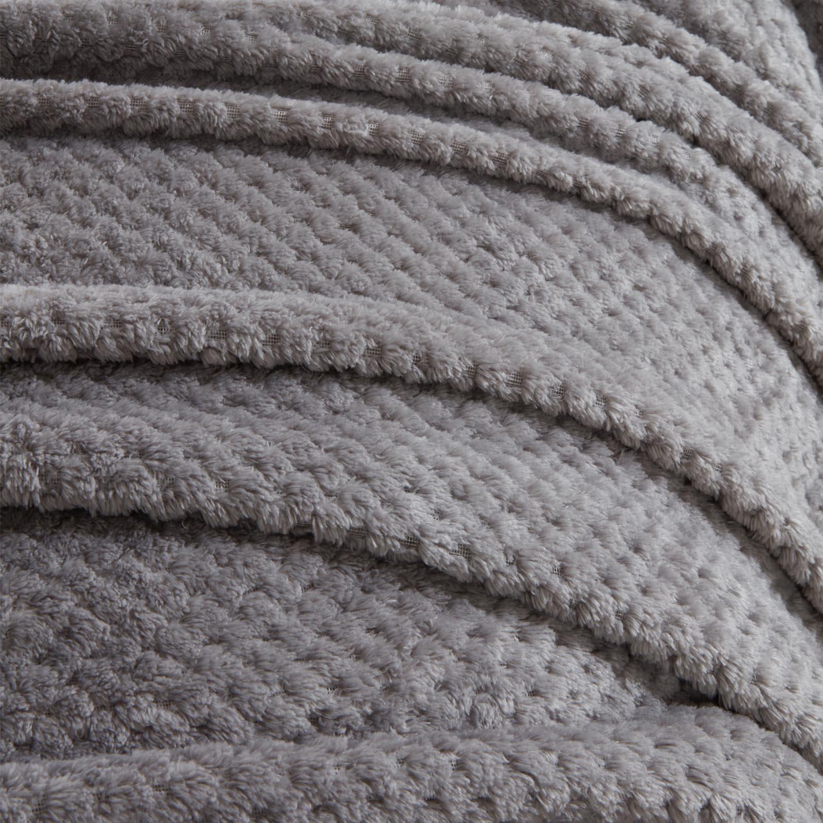 Dreamscene Luxury Charcoal Mink Waffle Throw 240 x 200cm Wilko