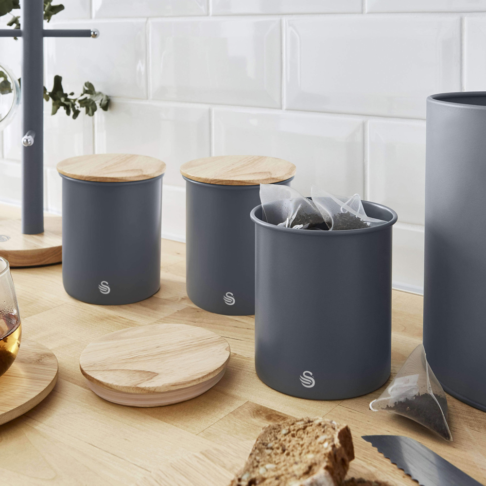 Swan 3 Piece Slate Grey Canisters Image 6