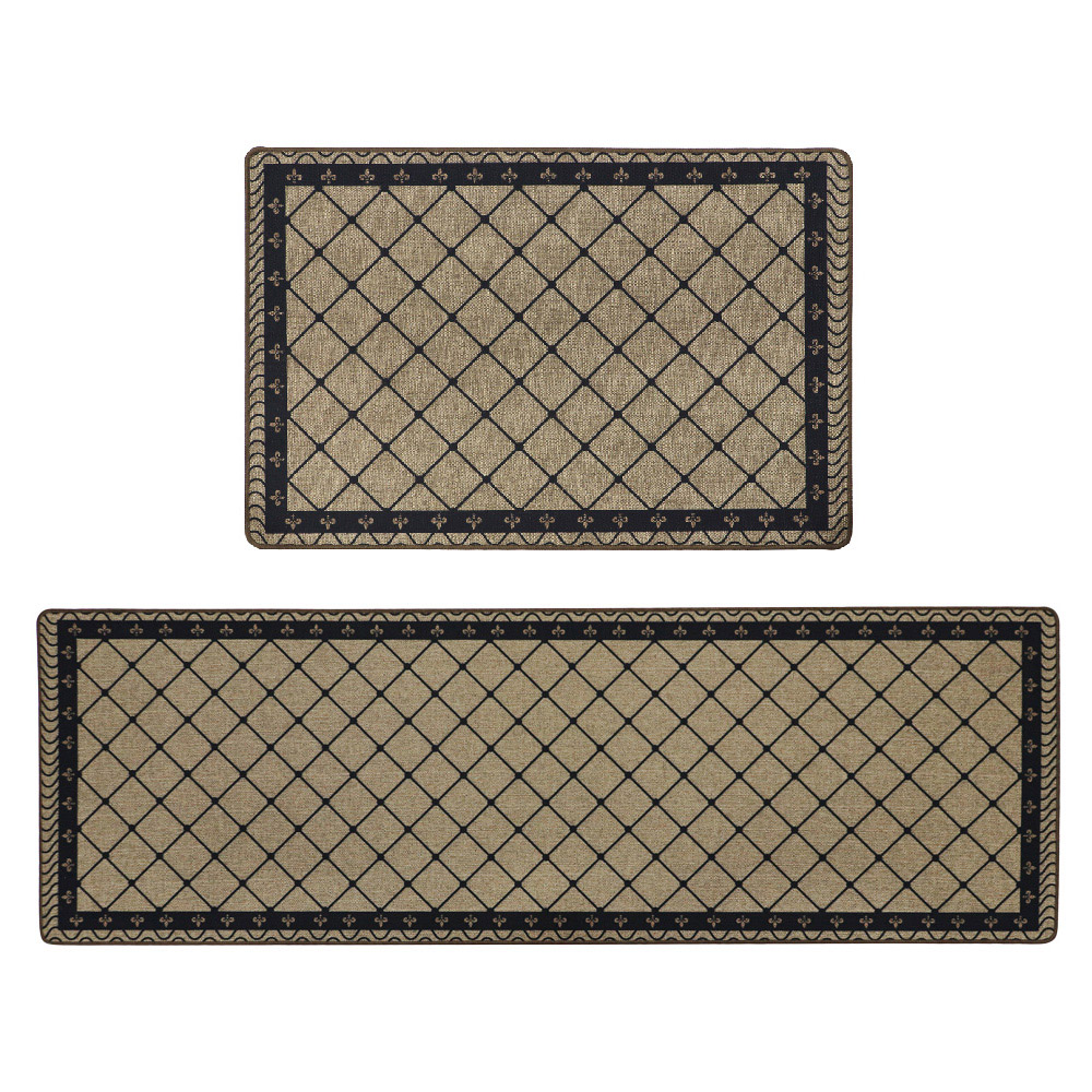 JVL Elegance Diamond Door Mat and Runner Set 50 x 75cm and 50 x 150cm