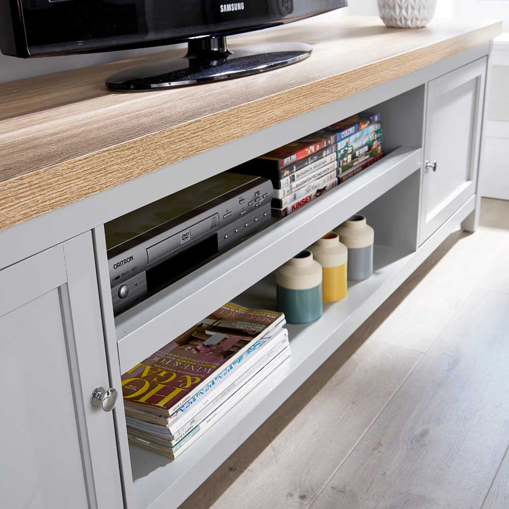 Home Source Avon 2 Door Large Grey TV Unit Image 3