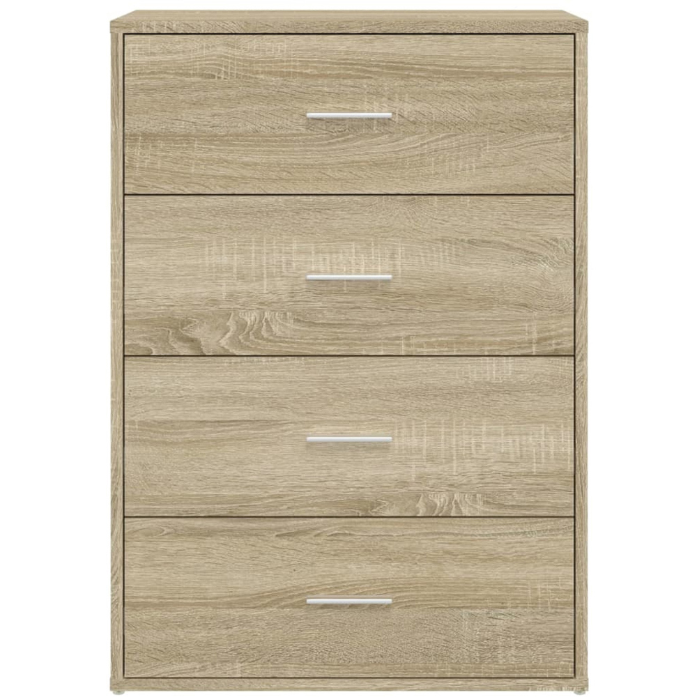vidaXL 4 Drawer Sonoma Oak Wide Sideboard Set of 2 Image 4