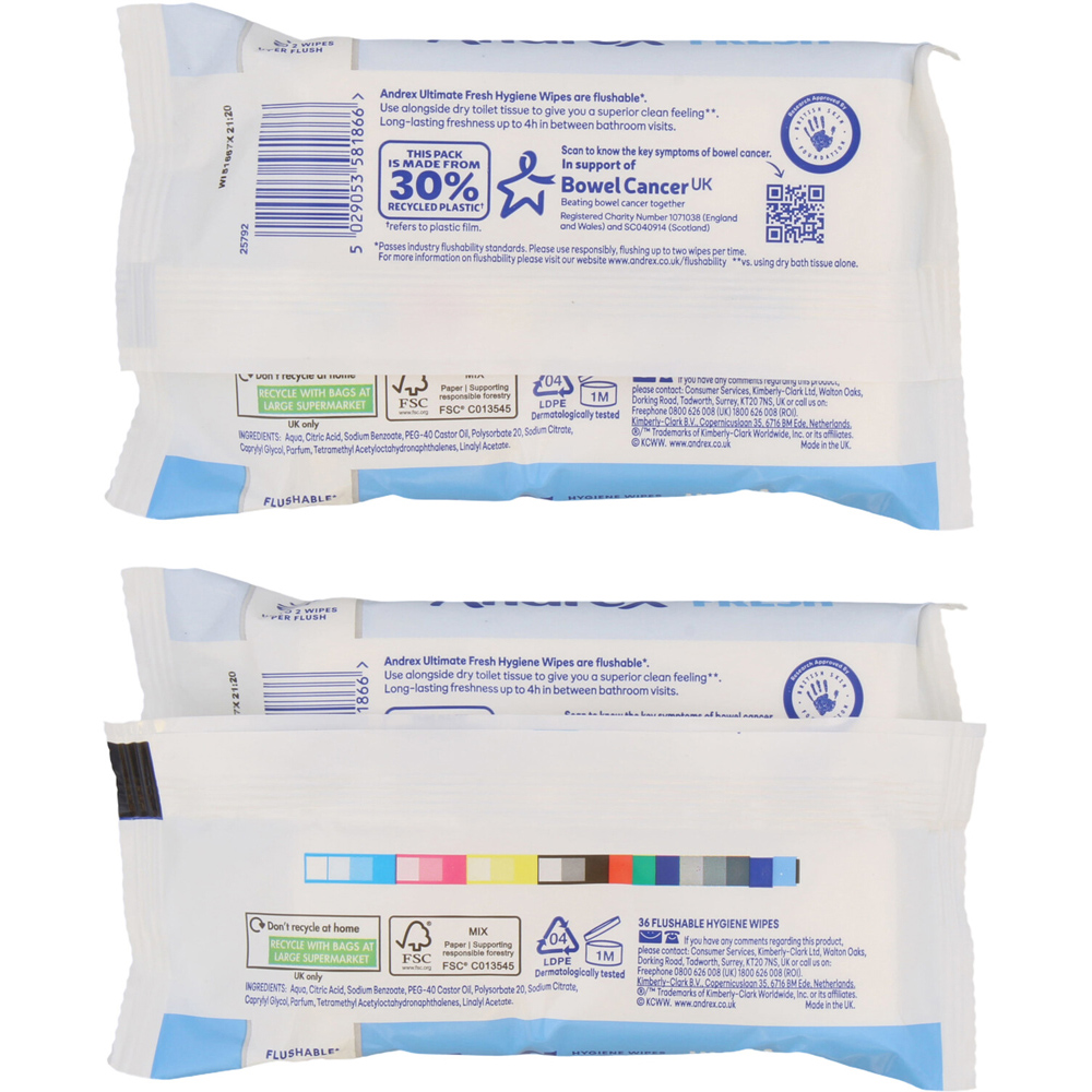 Pack of 36 Andrex Ultimate Fresh Confident Clean Wipes Image 2