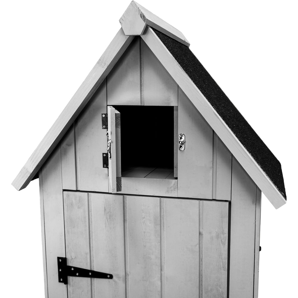 Monster Shop Grey Wooden Garden Shed Image 5