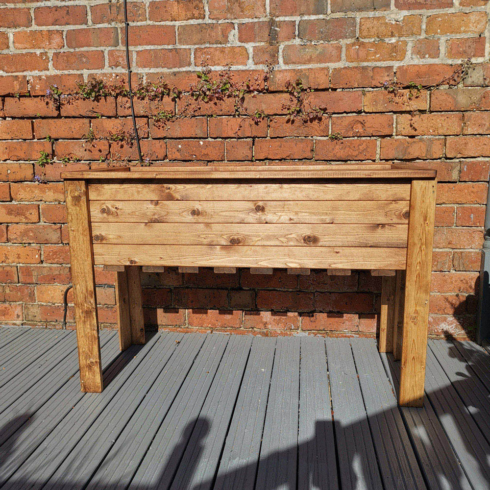 Samuel Alexander Handmade Rustic Wooden Large Raised Garden Trough 72 x 109cm Image 3