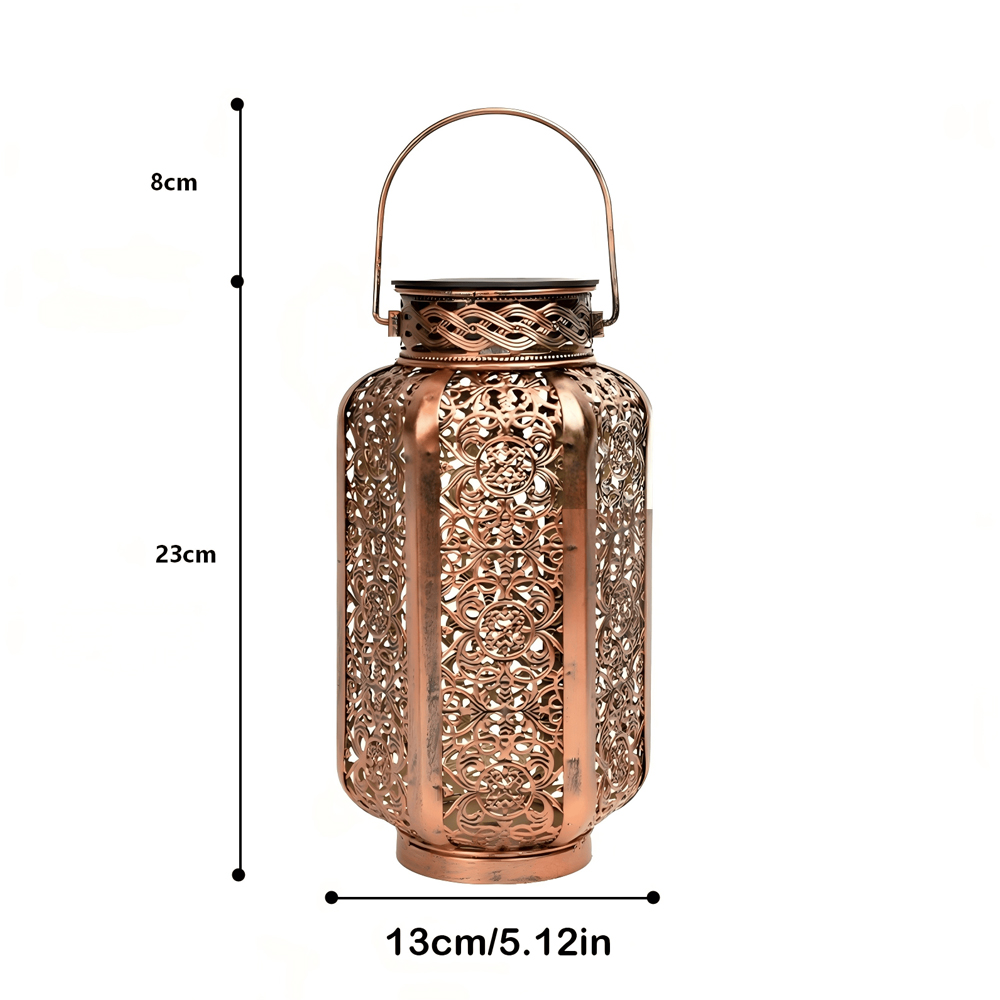Avilo Hexagonal Prism Iron Solar Lantern Image 7