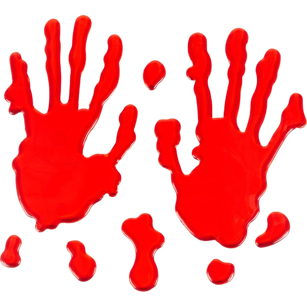 Halloween Hand or Foot Gel Window Sticker Red Image 1