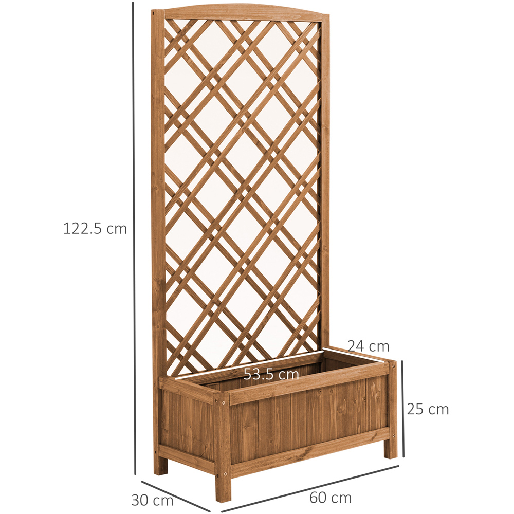 Outsunny Wooden Brown Planter with Trellis 122.5 x 30 x 60cm Image 9