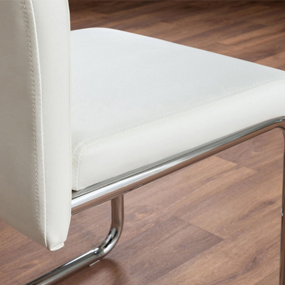 Furniturebox Lucia Fortana 6 Seater Dining Set White Gloss and Chrome Image 6