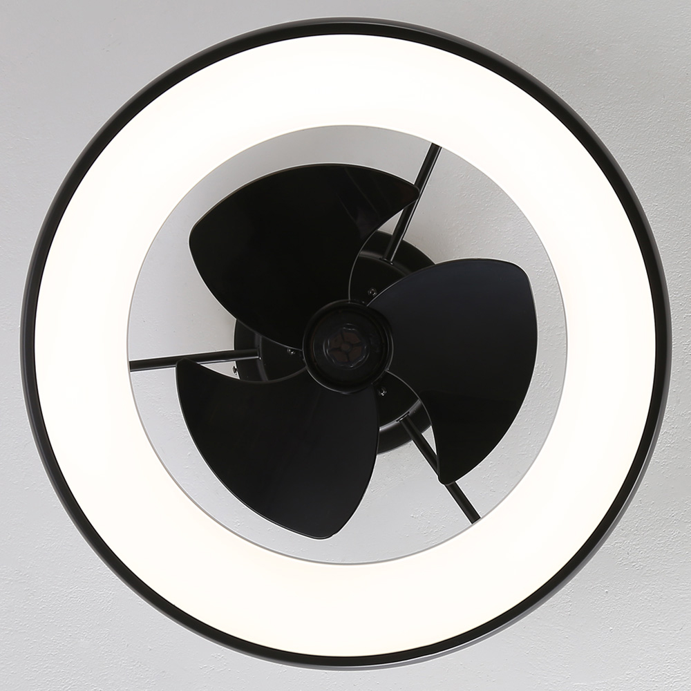 Living and Home Black Industrial Style Adjustable LED Ceiling Fan Light with App Control 20 inch Image 6
