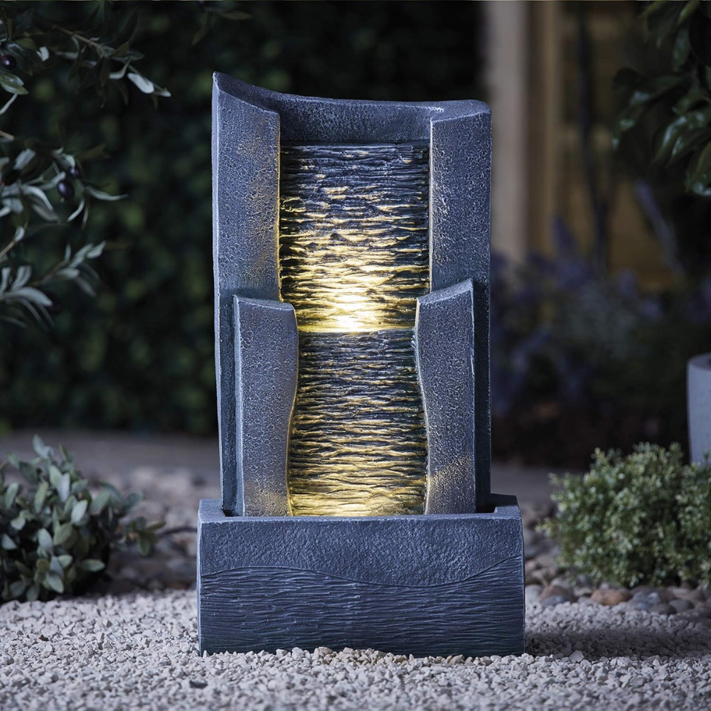 Serenity Vertical Slate Waterfall Mains Powered LED Water Feature Image 2