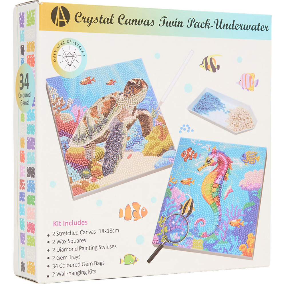 Pack of 2 Underwater Design Crystal Canvases Image 1