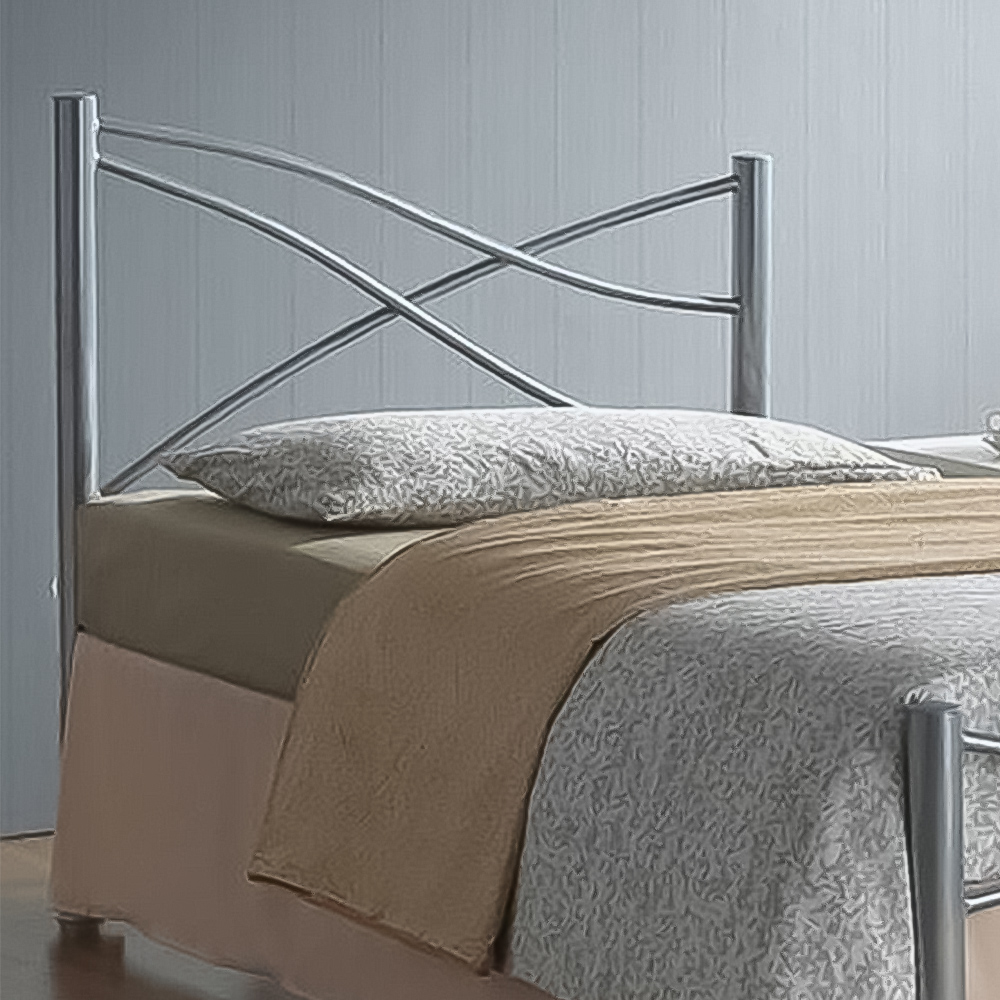 Brooklyn Single Silver Metal Bed Frame Image 2