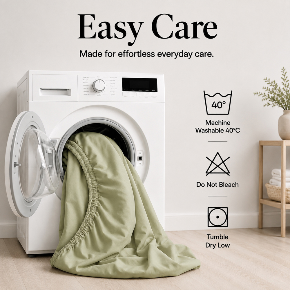 MHG Living Super King Size Sage 30cm Deep Pocket Fully Elasticated Fitted Sheet Image 8
