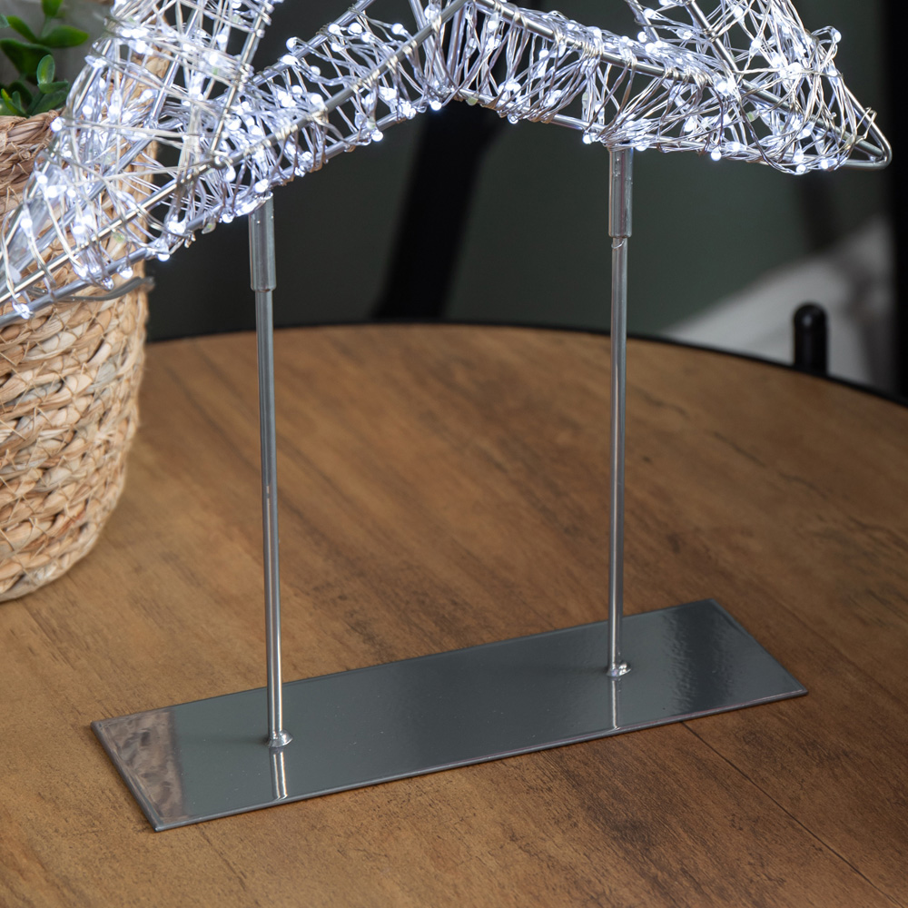 Samuel Alexander 720 White LED Light-Up Twinkling Silver Christmas Tree with Metal Stand 45cm Image 4