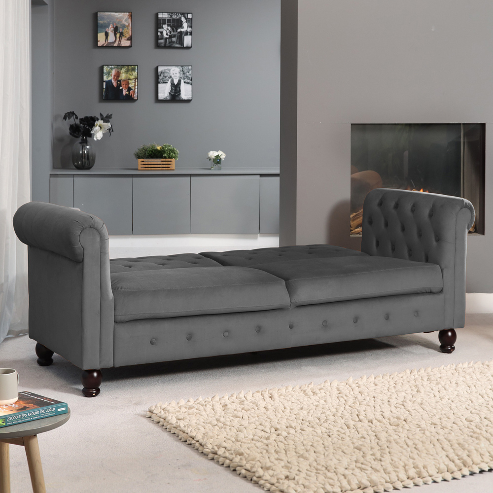 Single Sleeper Grey Maplewood Sofa Bed Image 3