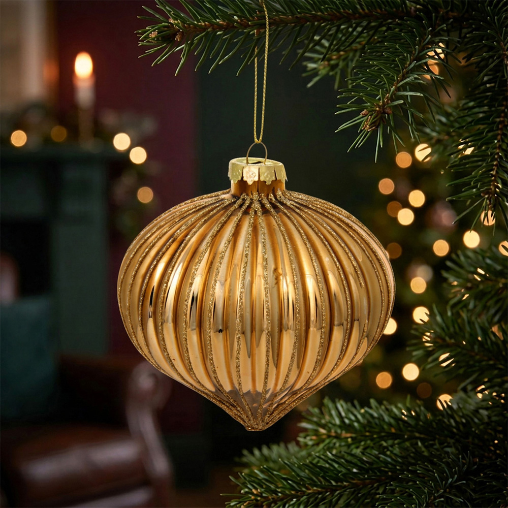 Ridged Onion Bauble Copper Image 2