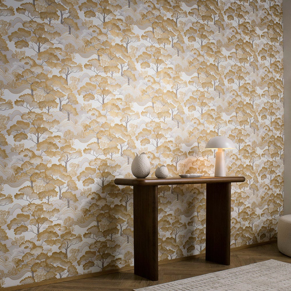 Elle Decoration Golden Grove Gold Vinyl Wallpaper by Erismann Image 2