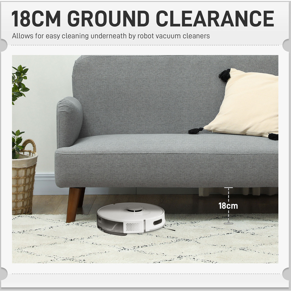 HOMCOM 2 Seater Grey Velvet Feel Sofa Image 7