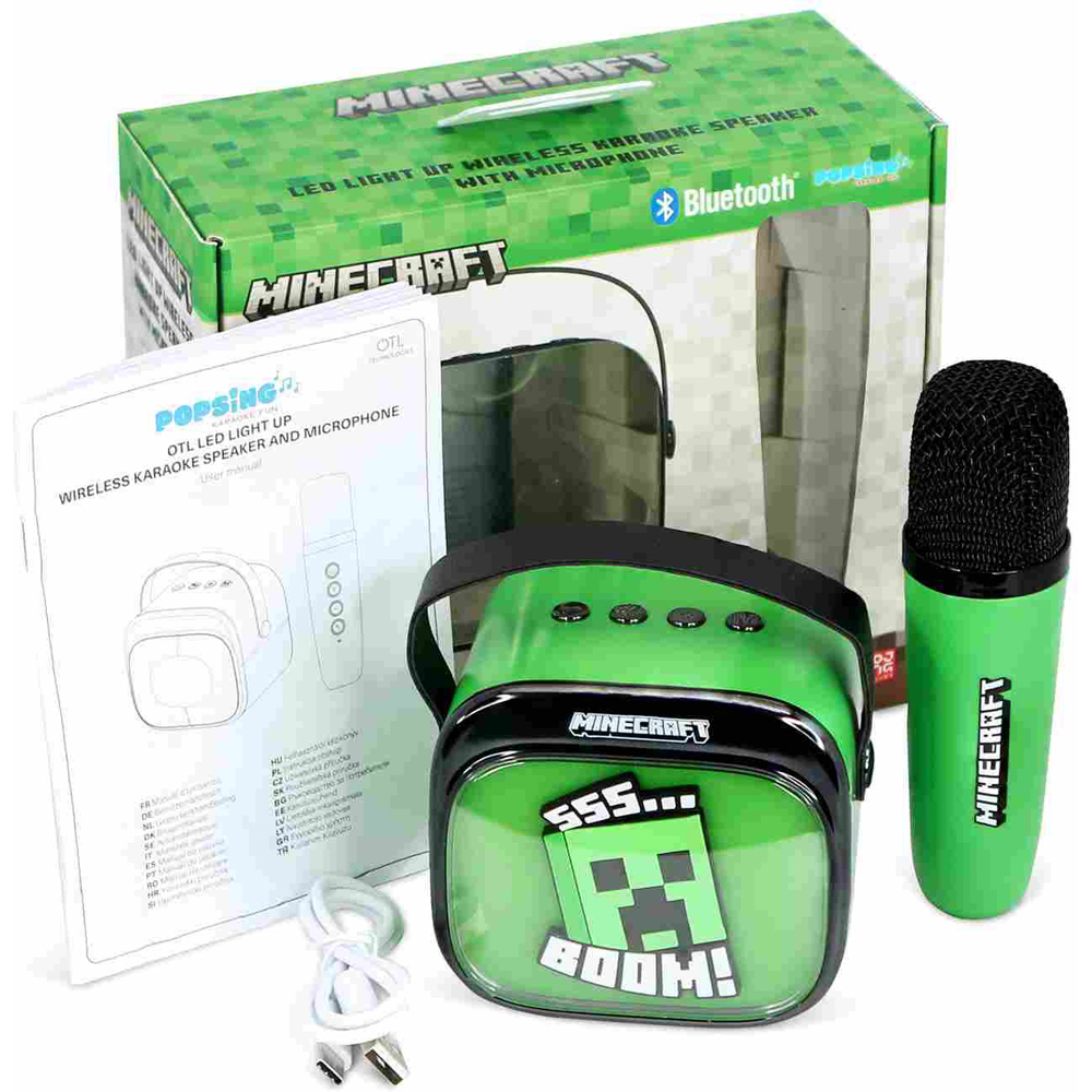 OTL Minecraft PopSing LED Light-Up Wireless Karaoke Speaker and Microphone Image 9