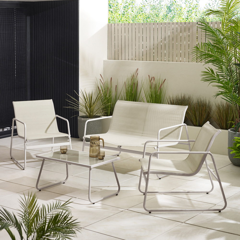 Furniturebox Rafina 4 Seater Cream Outdoor Chairs Set Image 5