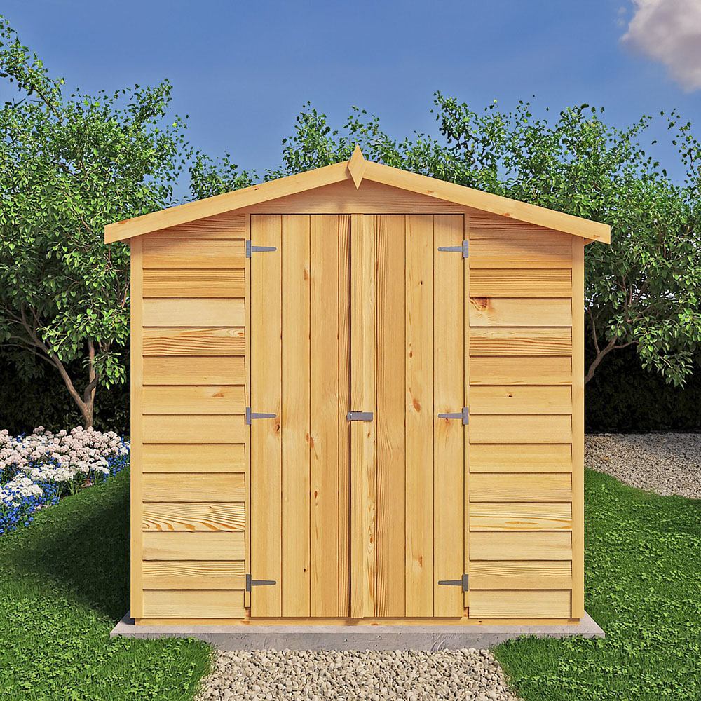 Shire 12 x 6ft Double Door Dip Treated Overlap Apex Shed Image 5