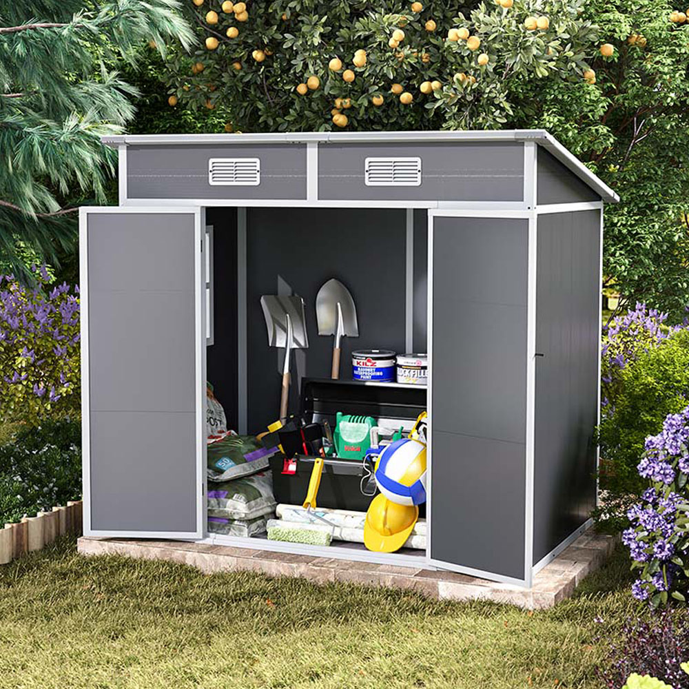 Living and Home 6 x 3.7ft Outdoor Plastic Garden Storage Shed Image 2