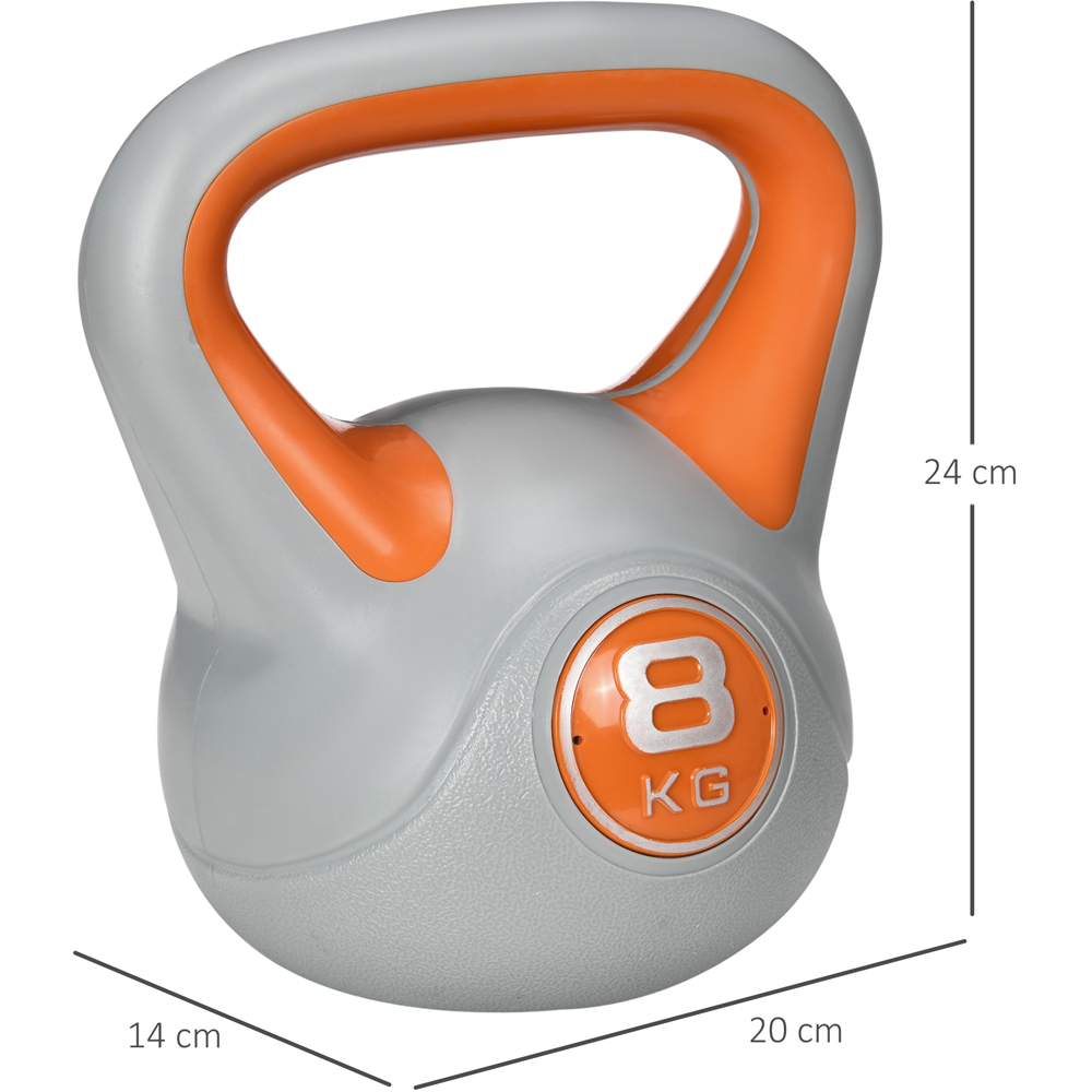 SPORTNOW Orange and Grey Kettle Bell with Handle 8kg Image 9