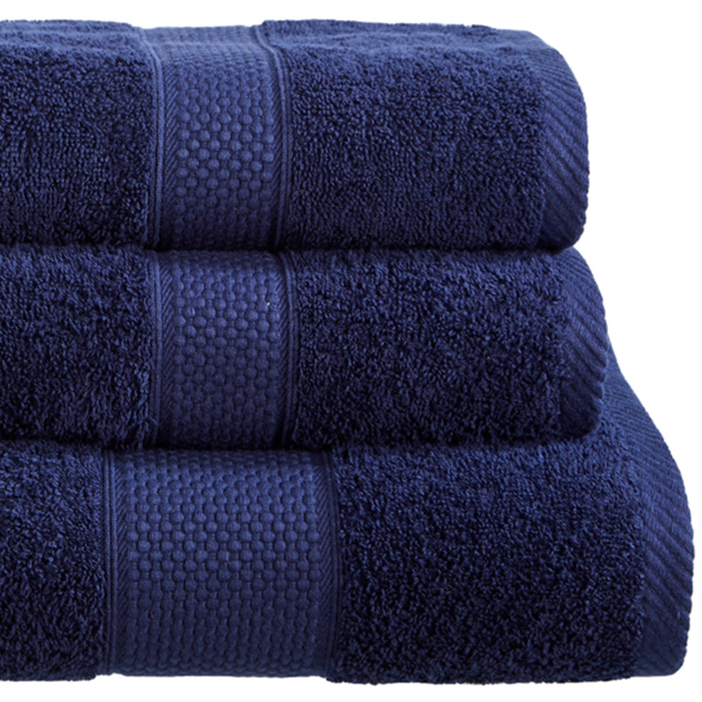 Imperial Ringspun Combed Cotton Navy Turkish Bath Towel 2 Pack Image 2